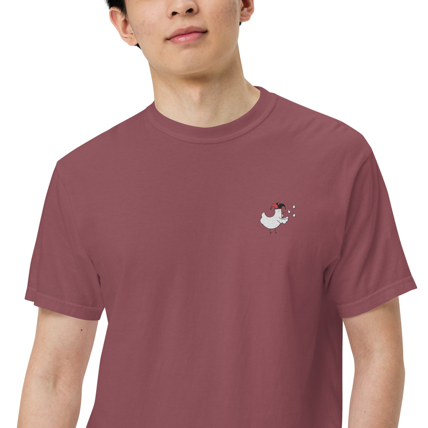 Chicken Jester Embroidered Comfort Colors Shirt