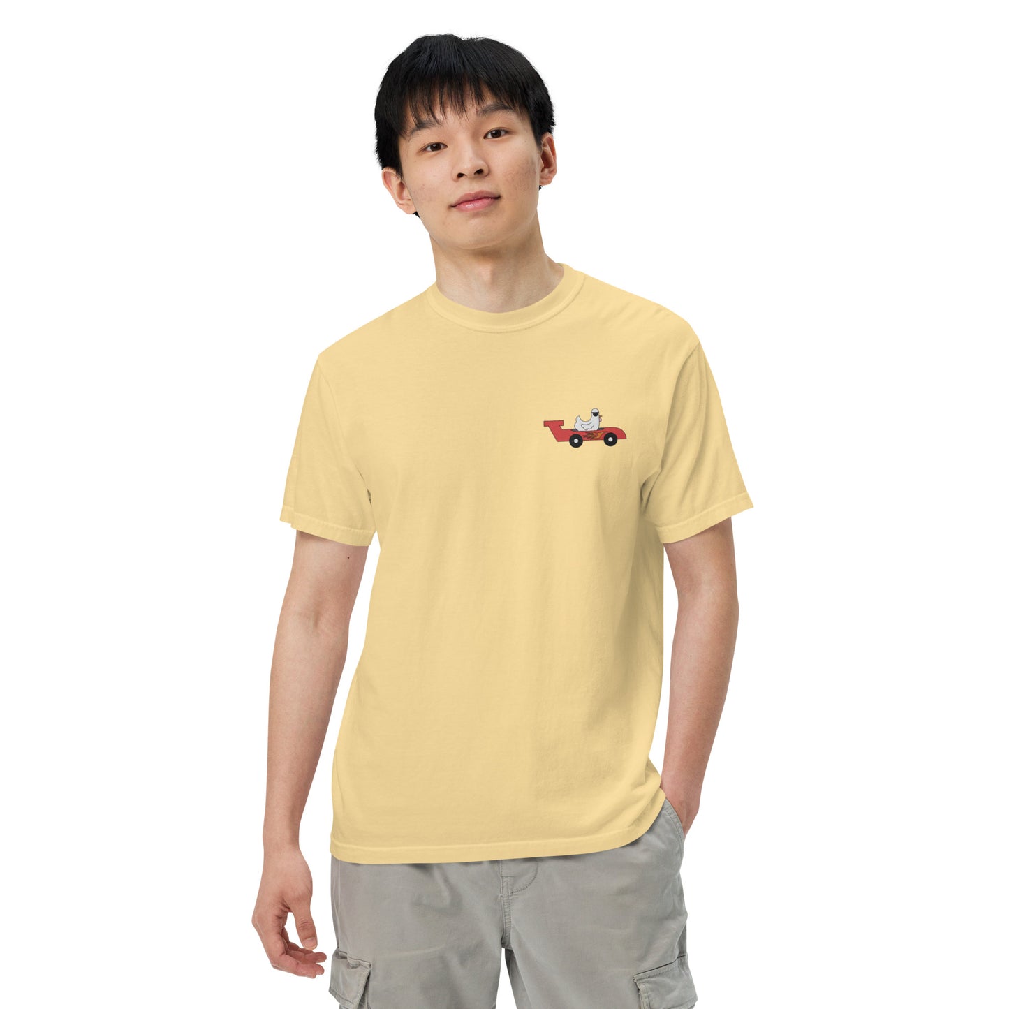 Chicken Racecar Embroidered Comfort Colors Shirt