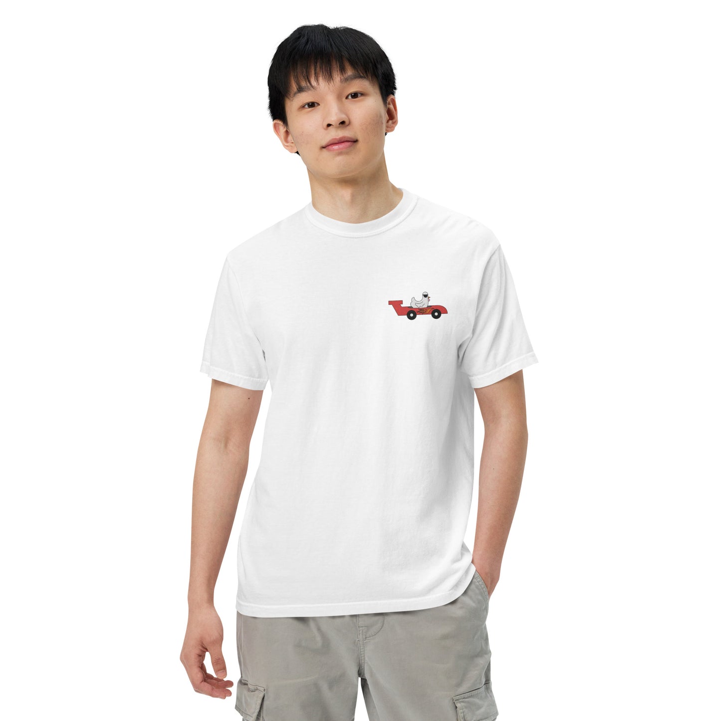 Chicken Racecar Embroidered Comfort Colors Shirt